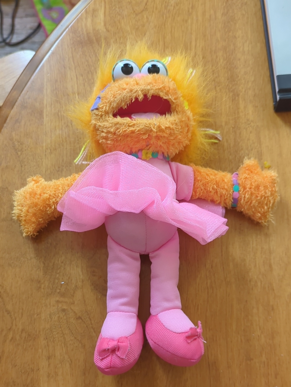 Sesame Street Orange Plush Monster in Pink Tutu